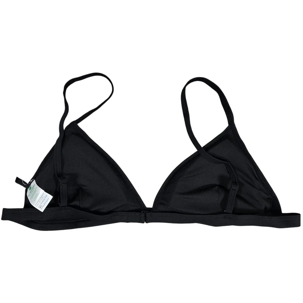 J. Crew Ribbed triangle bikini top in Black 2X‎ NWT